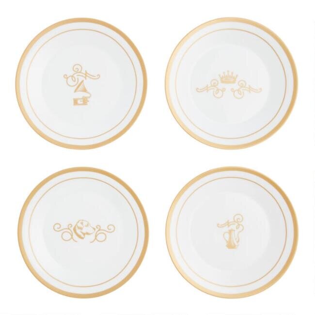  White and Gold Downton Abbey Plates, set of four, $29.99.  