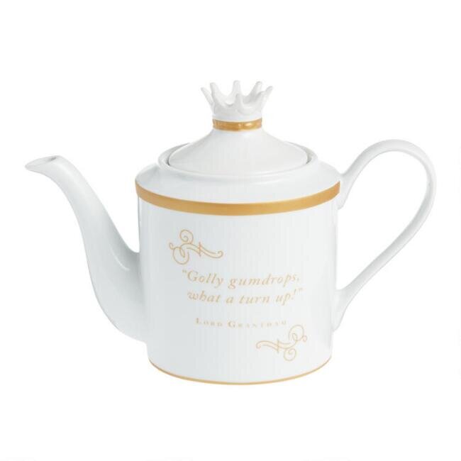 White and Gold Downton Abbey Teapot, $19.99.