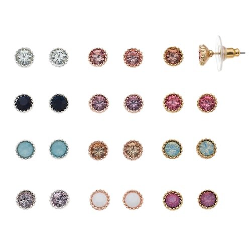   LC LAUREN CONRAD STUD EARRING SET: Versatile style abounds with the set of 12 pairs of earrings. For ages 15 and older.   $22. Kohl’s stores or online at    kohls.com.   