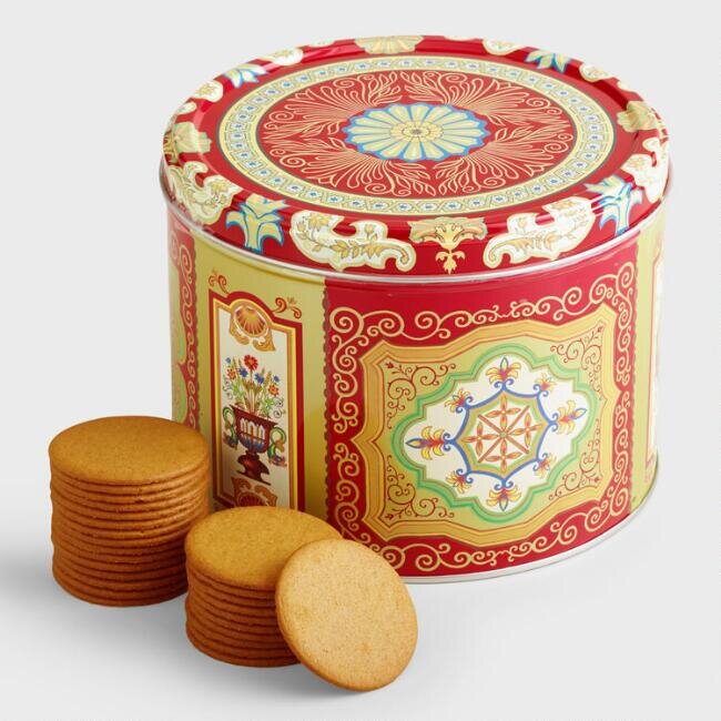   NYAKERS GINGERSNAP TIN: These crispy traditional gingersnap cookies are made in Sweden and packaged in a keepsake tin. $14.99.    worldmarket.com.   