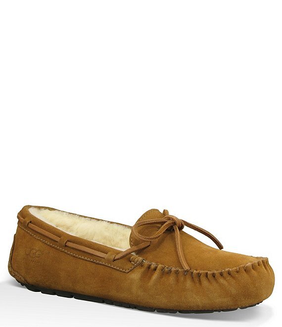   UGG’S OLSEN SUEDE SLIPPERS: A classic slip-on that comes in Chestnut (shown), Black or Expresso. $110. Dillard’s.   