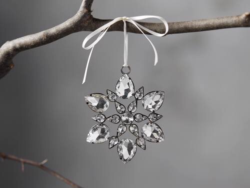   SNOWFLAKE ORNAMENTS: A sparkly set of 4 ornaments. $48. Arhaus.   