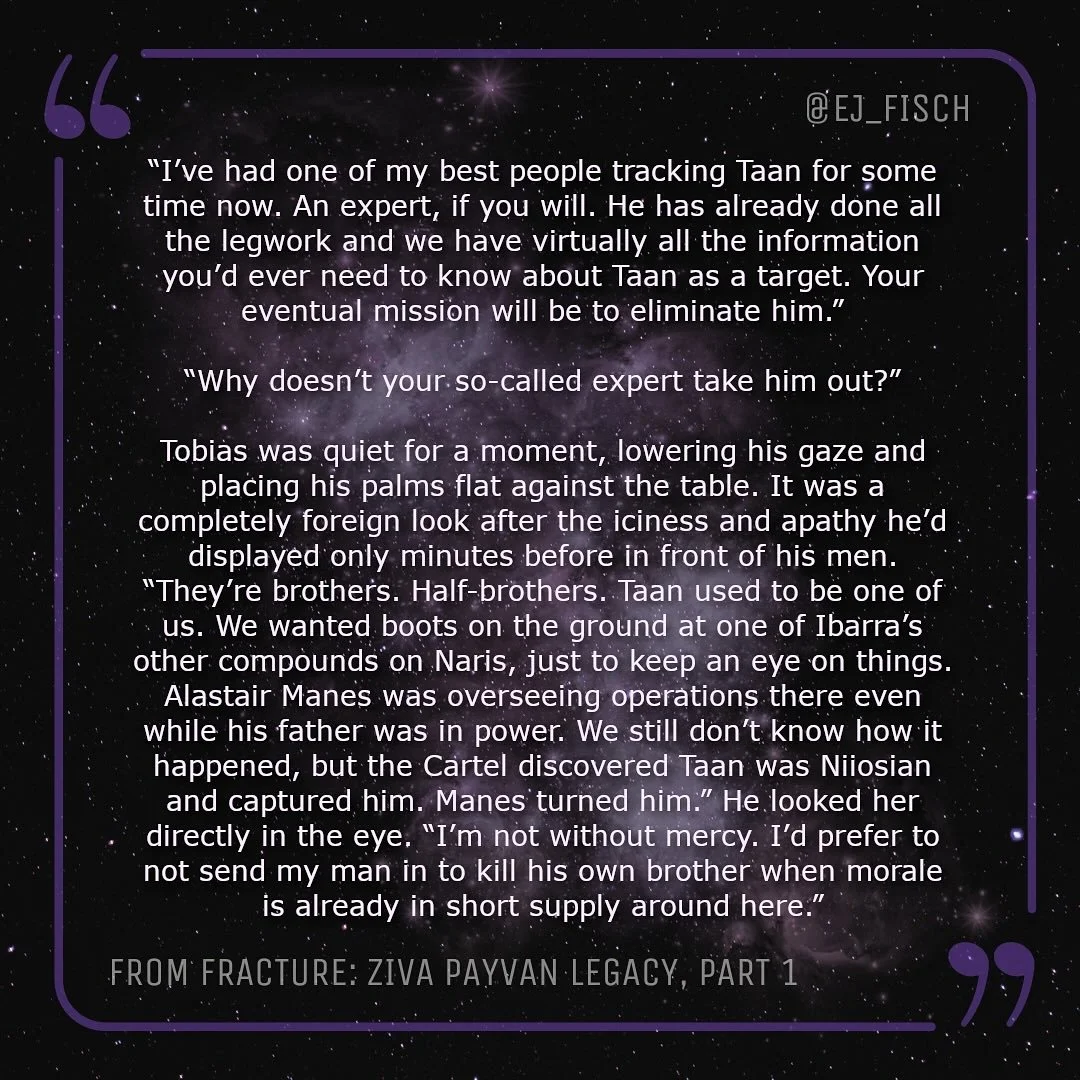 This excerpt from Fracture hits different after Tools 💔

Tools of the Trade is a prequel novella exploring Ken Oda&rsquo;s backstory with his brother. Available now in ebook format, and coming soon to audio!

#bookquotes #bookexcerpt #scifi #indiebo