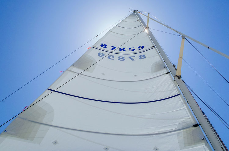 A new Dacron full-battened main with three reefs on a Swan 46.
