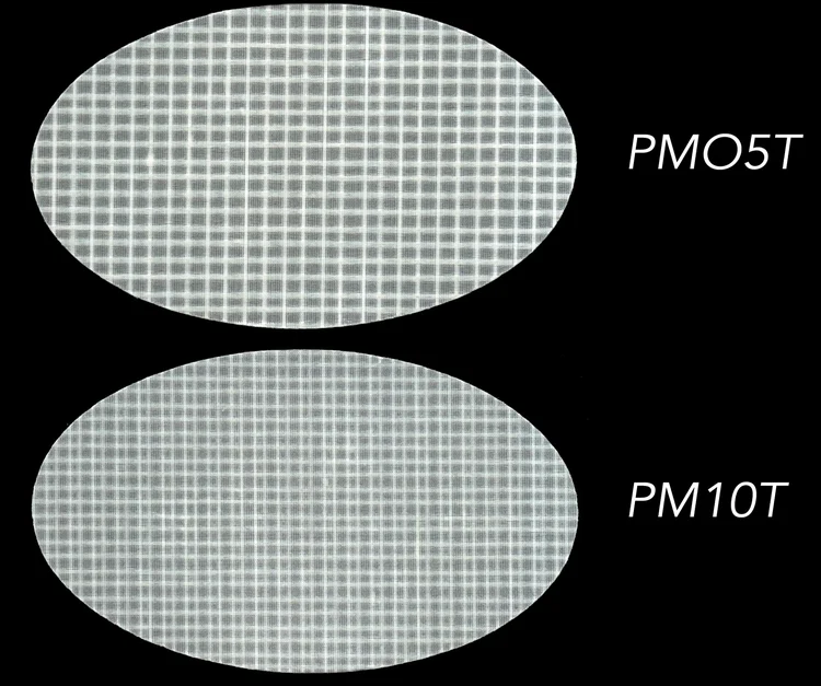 Two different styles of polyester laminates made by Dimension Polyant for Tape-Drive sails. The taffetas and films also come in grey.