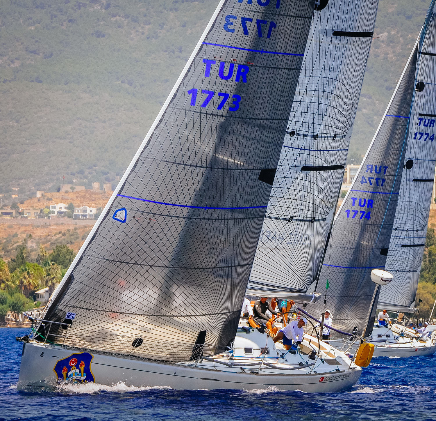 Two Beneteau 40.7's with Tape-Drive carbon black aramid sails. 