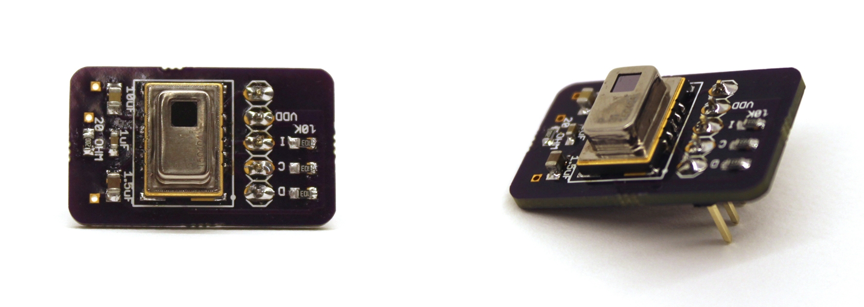 Infrared array sensor and its custom PCB.