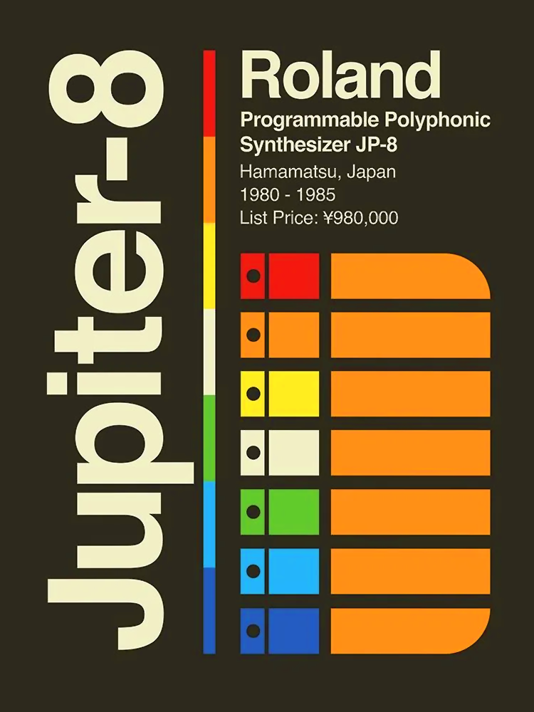 Roland Jupiter 8 color palette