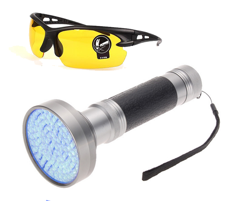 Wolf Electric 100 LED Black Light Flashlight with UV Protective Safety