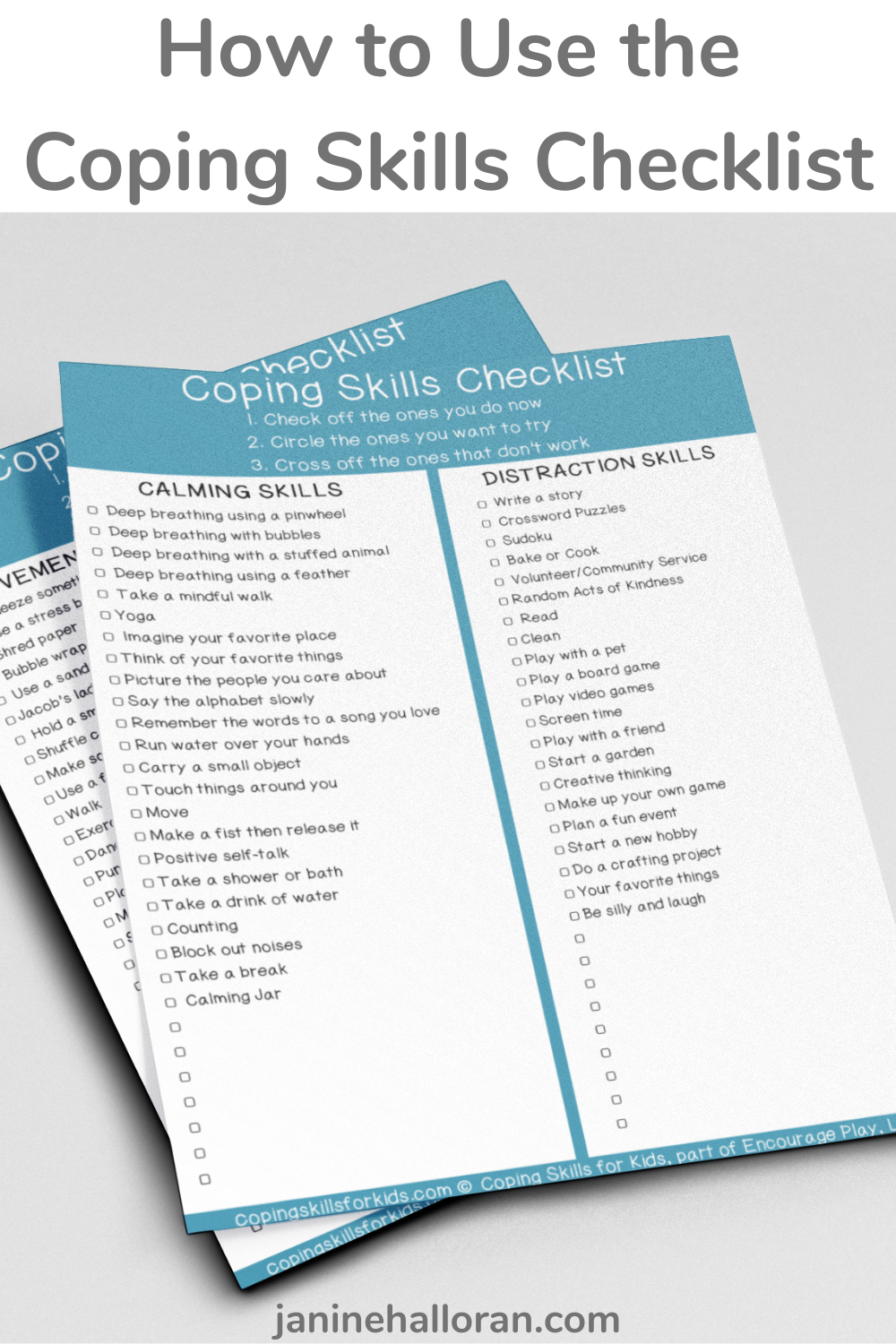 How to Use the Coping Skills Checklist
