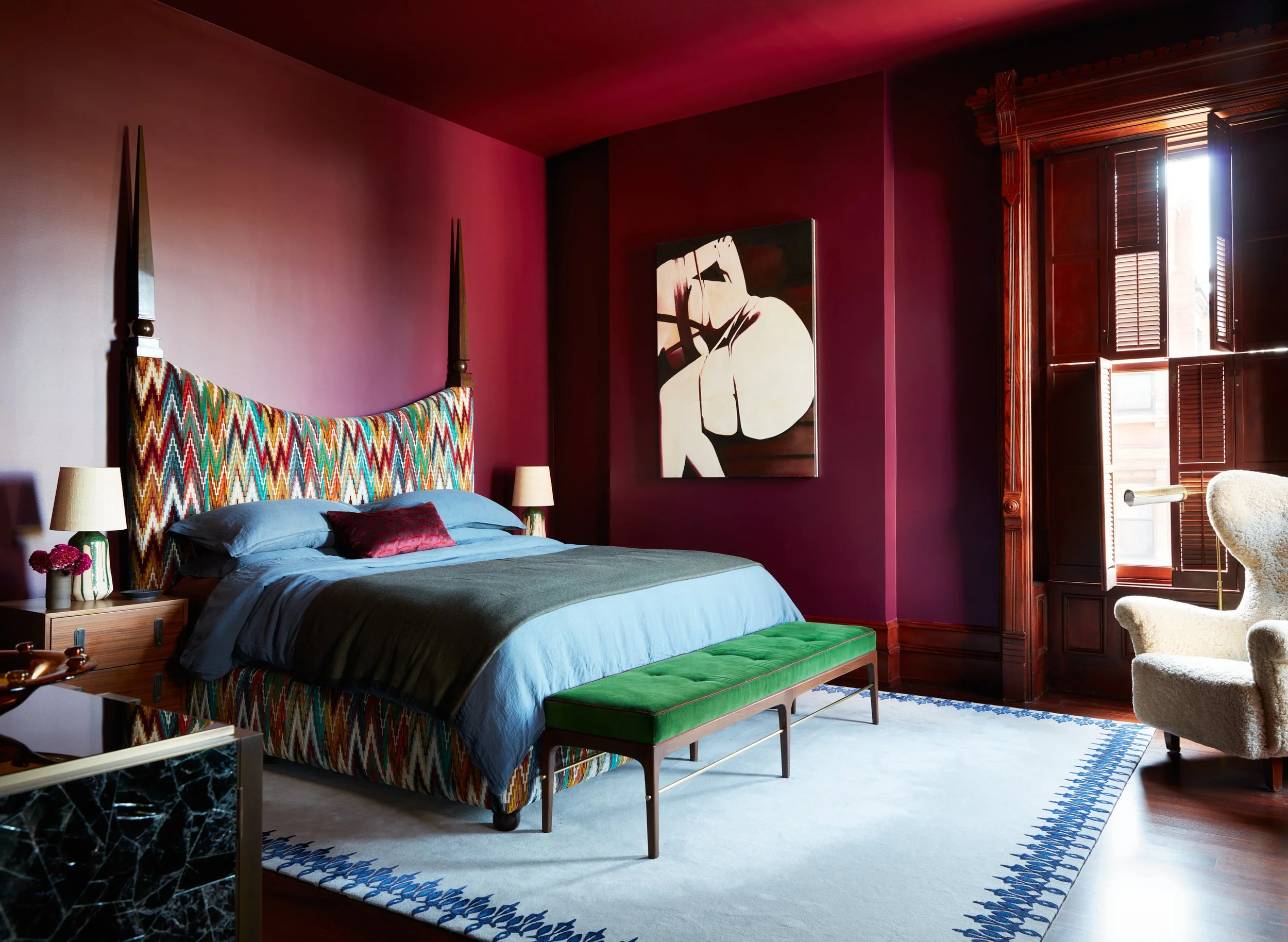 NYC-Harlem-Townhouse-Gut-Renovation-Maximalism-Art-Deco-Elle-Decor-Tim-Lenz-Photographer-Jarvis-Studio-Custom-Bed-Jim-Thompson-Fabric-Sacco-Carpet.jpg