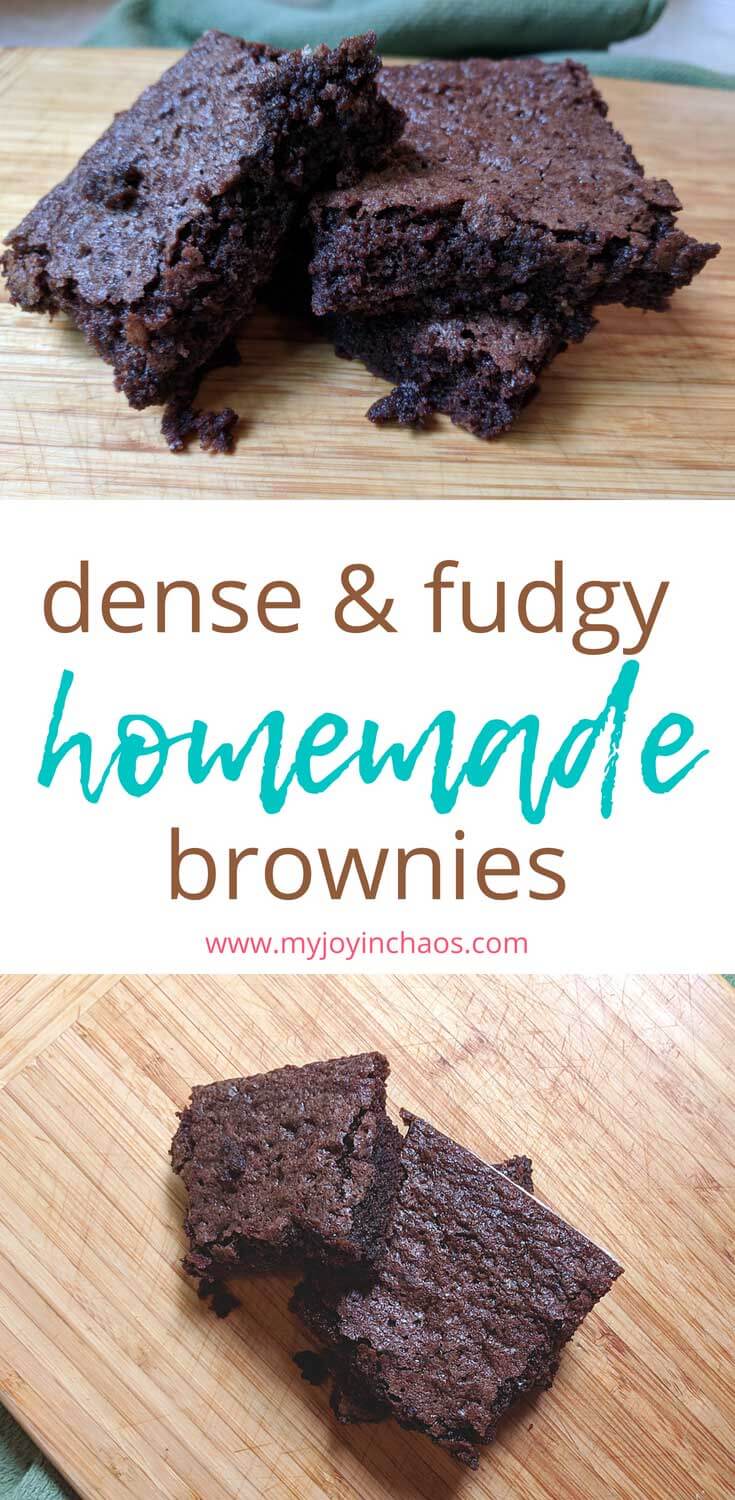  Put away the boxed brownie mix and have these in the oven in a matter of minutes! Dense, chewy, and the best homemade brownies you will ever eat! #dessert #brownies #homemadebrownie #fromscratch 