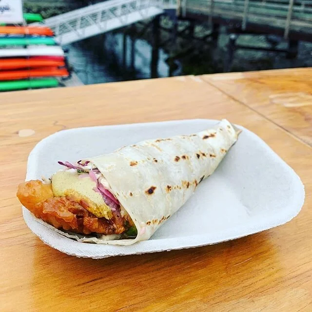 It&rsquo;s Friday, and we have a little tacone feature for you! Tempura tuna, lemon pickled onions, pea shoots, slaw, sweet smoked chilli adobo &amp; a tandoori cilantro mayo. #yyjfood #victoriabc #fishtacos