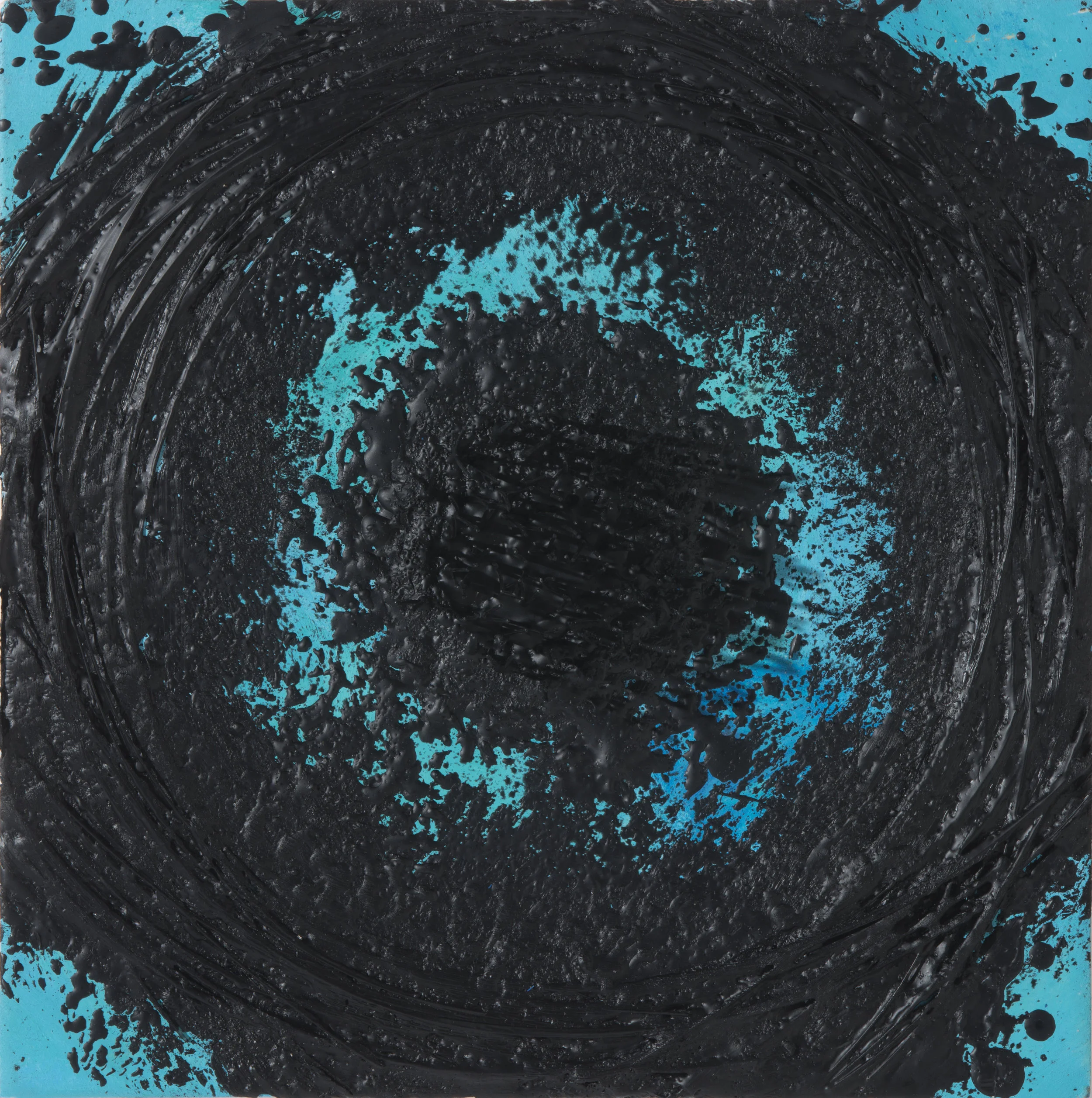 Side Glance - 12" x 12" - Wax, Fiber Optic, Acrylic Paint, Wood Panel