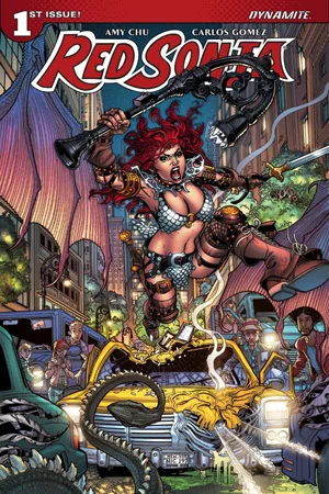 A new chapter for the Queen of the Hyrkanian Age. Our favorite warrior has faced the toughest of demons, foes and strange magic, but nothing has prepared this 6 ft. tall barbarian for...the modern world. Emerging from a subway construction site in New York City, confronted by cops and guns, Sonja fights for her survival in a new and hostile world. Is she here by accident or by design? Who brought her here, and why? By the creative team of Amy Chu (Poison Ivy, KISS) and Carlos Gomez (Dresden Files).