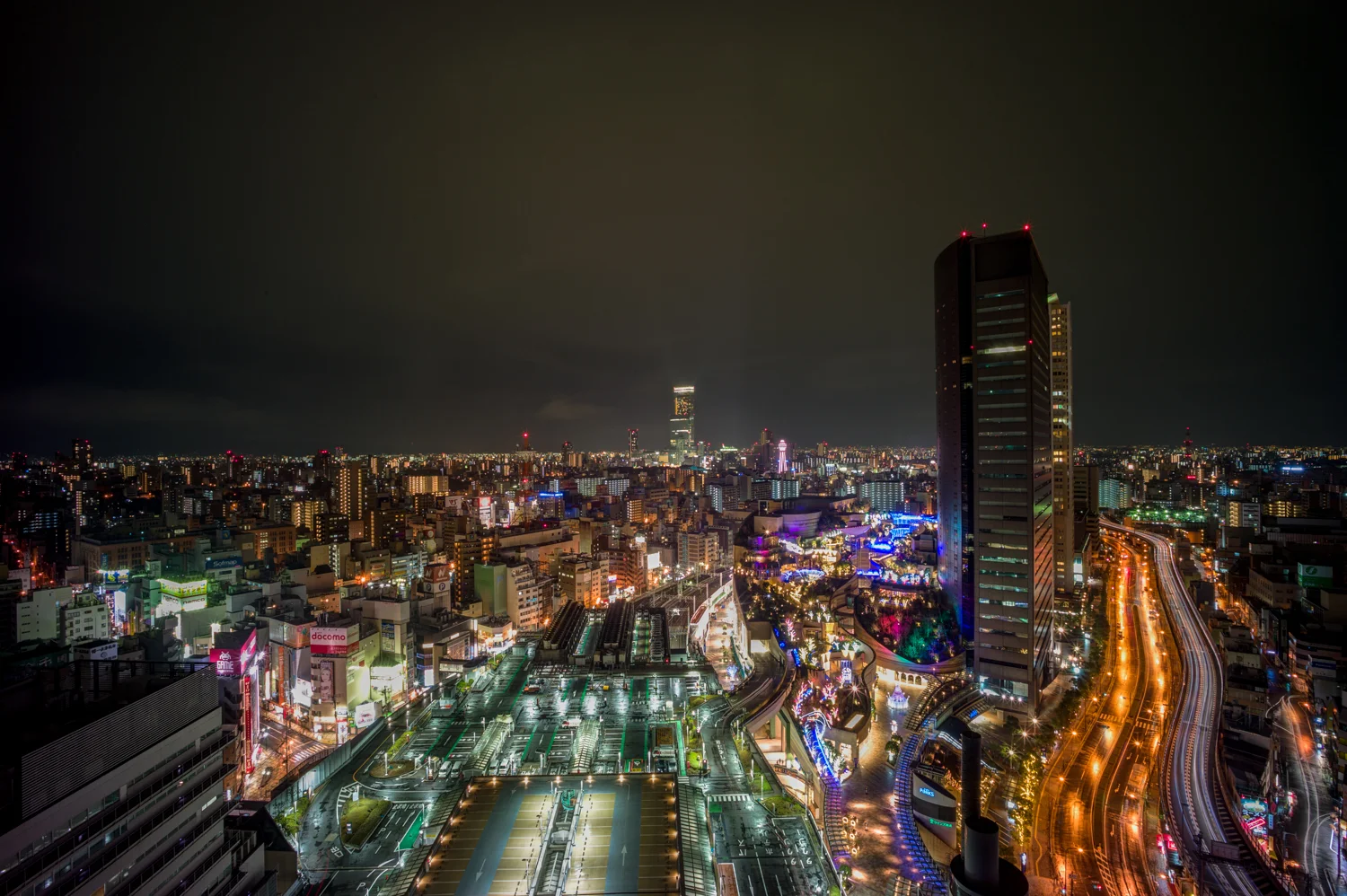 Night view from Swissotel, Osaka, Japan