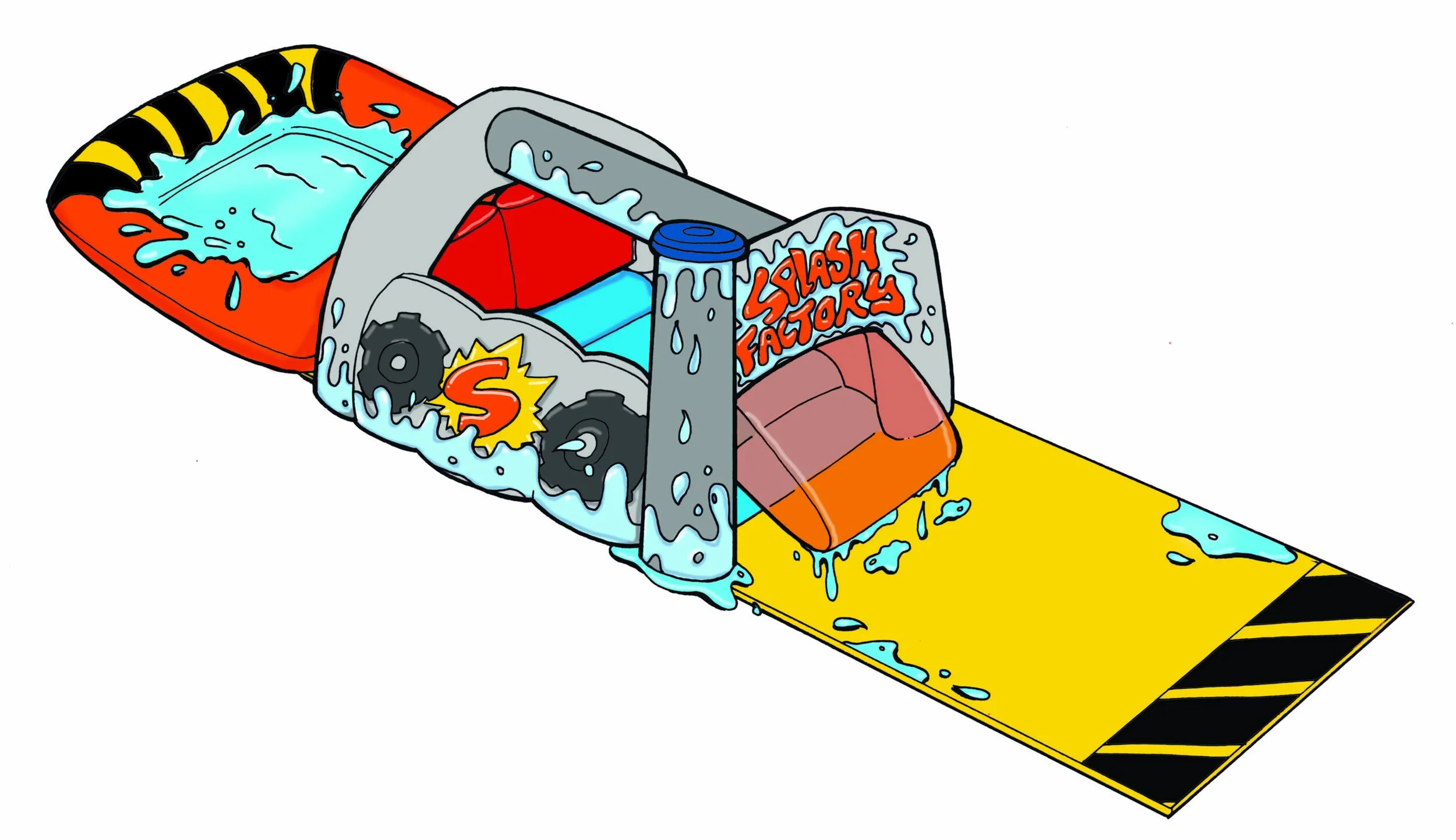 Splash Factory premium slide and the national TV commercial which followed.