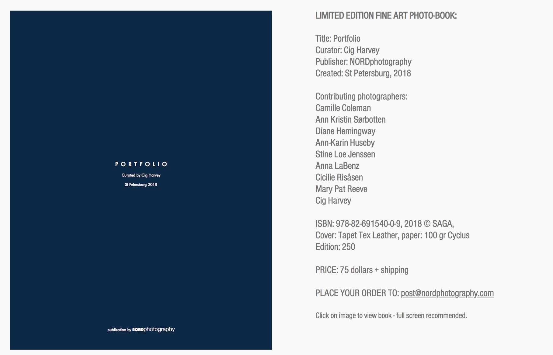 Invited workshop with Cig Harvey and NORD Photography