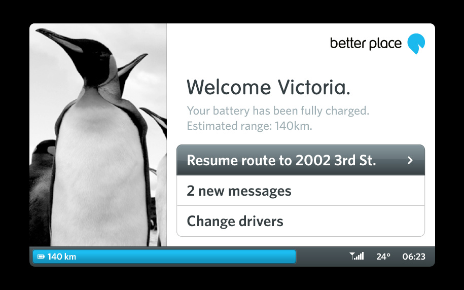 Better Place driver dashboard