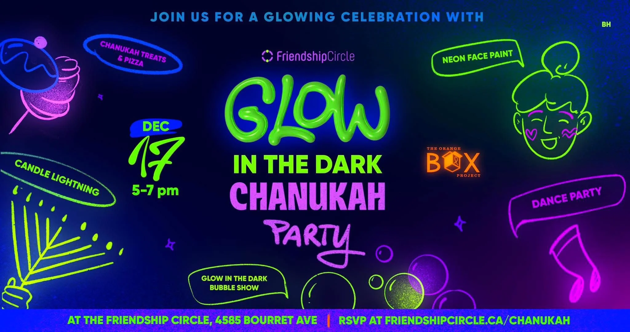 Glow in the dark Chanukah Party