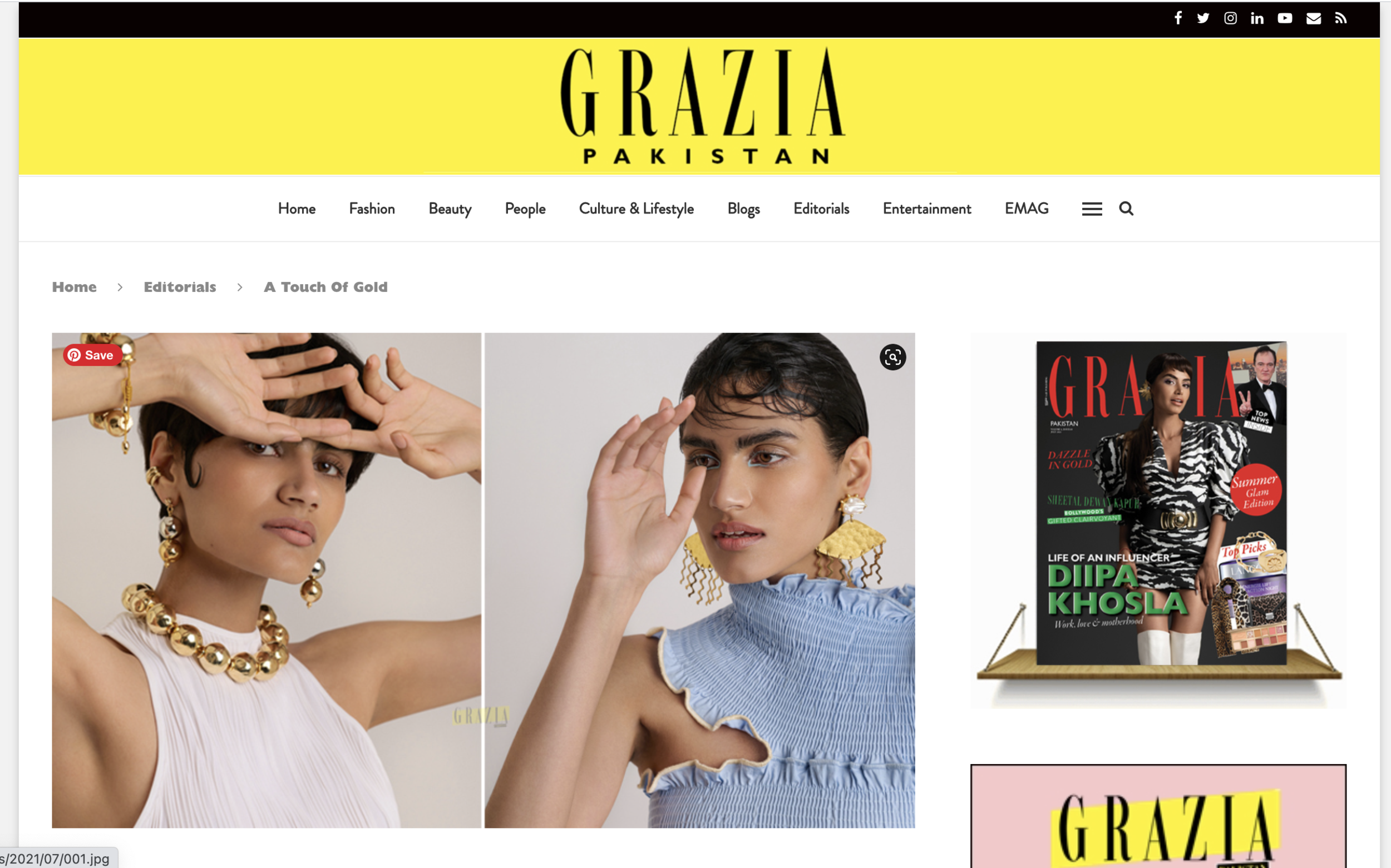 Grazia PK Magazine feature