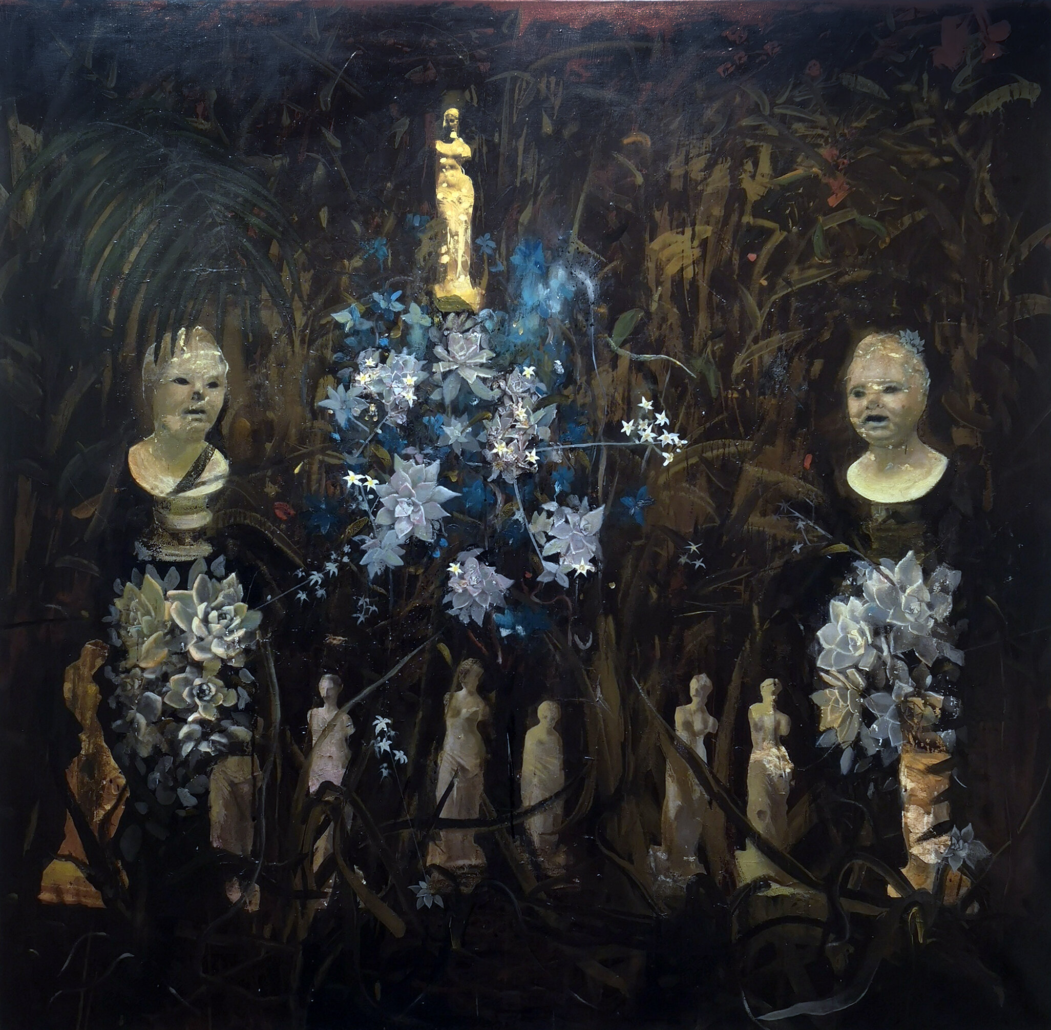 Utopic garden, 2015, tehnica mixta pe panza, 150x150 cm.jpg