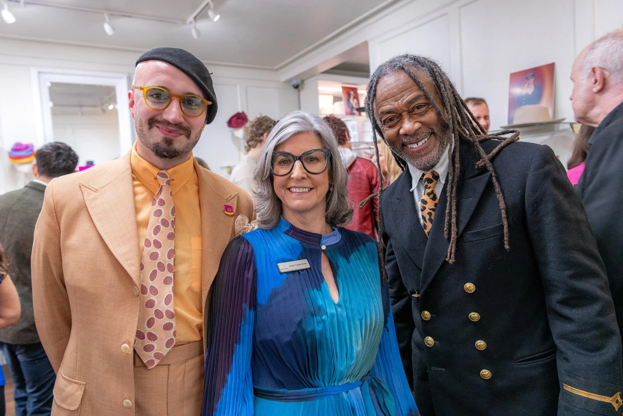 Danny Clarke with guests at the Brain Tumour Research Wear A Hat Day event at Lock & Co. Hatters in London.