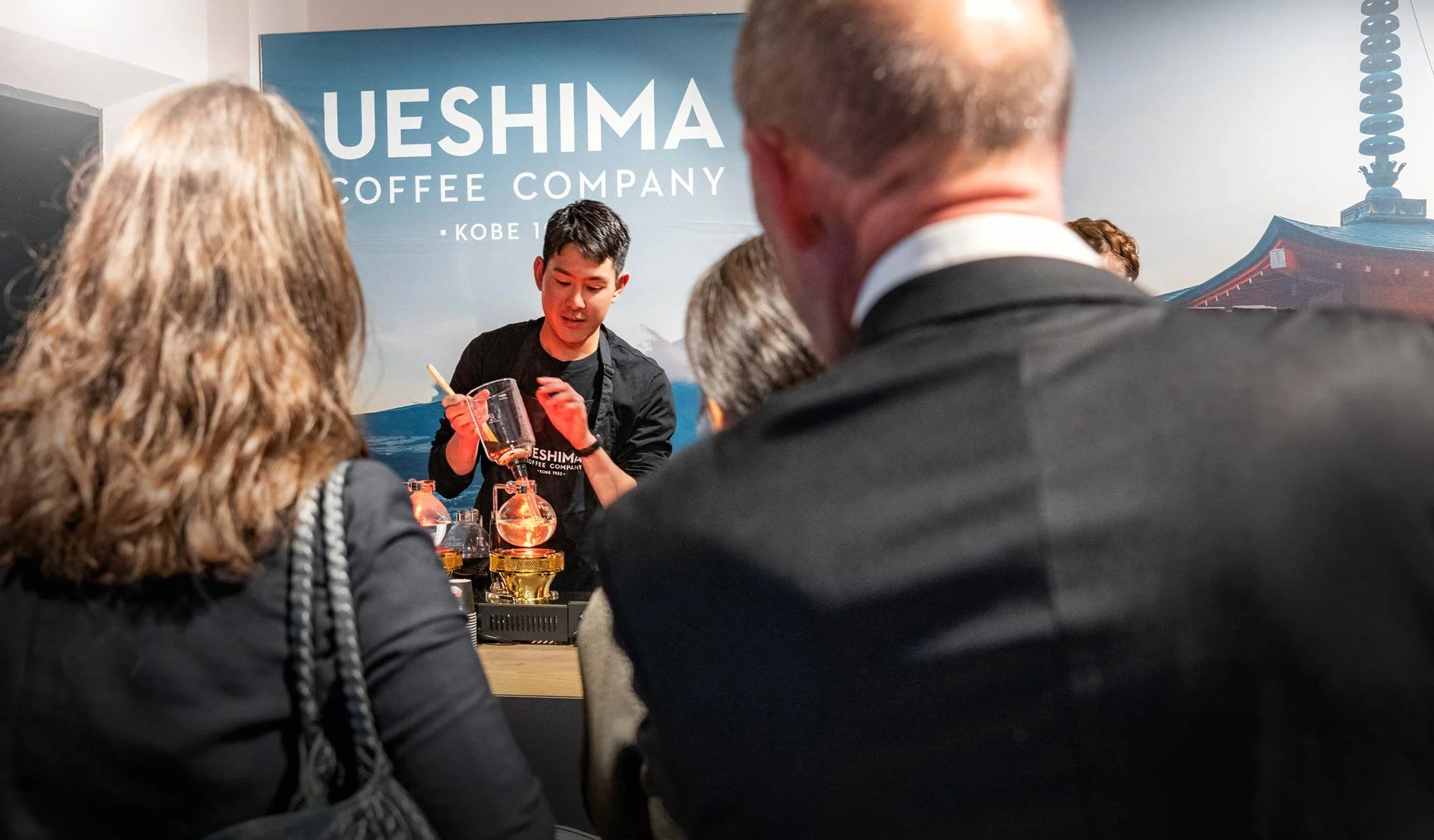 Ueshima Coffee syphon demonstration brand activation photography London