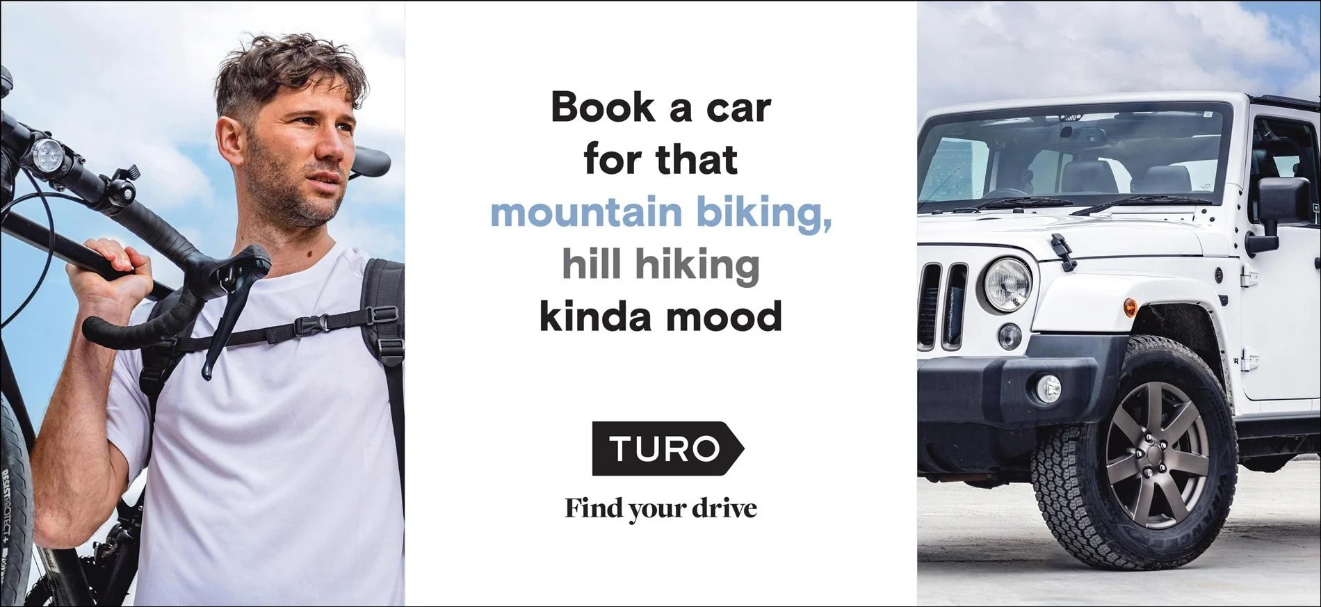 Turo Jeep advertising campaign layout London