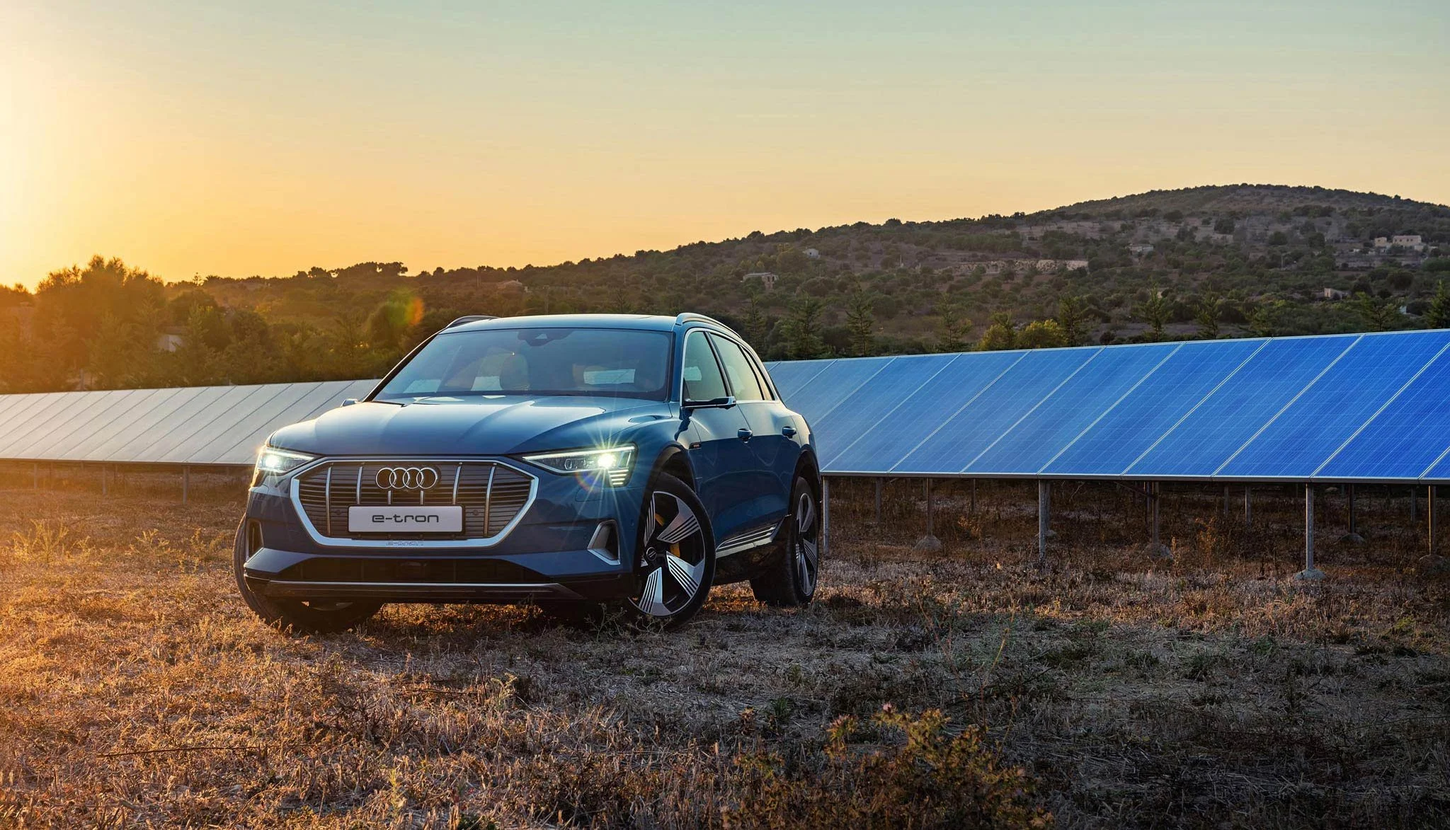 Audi e-tron at Solar Farm – London Electric Car Photographer