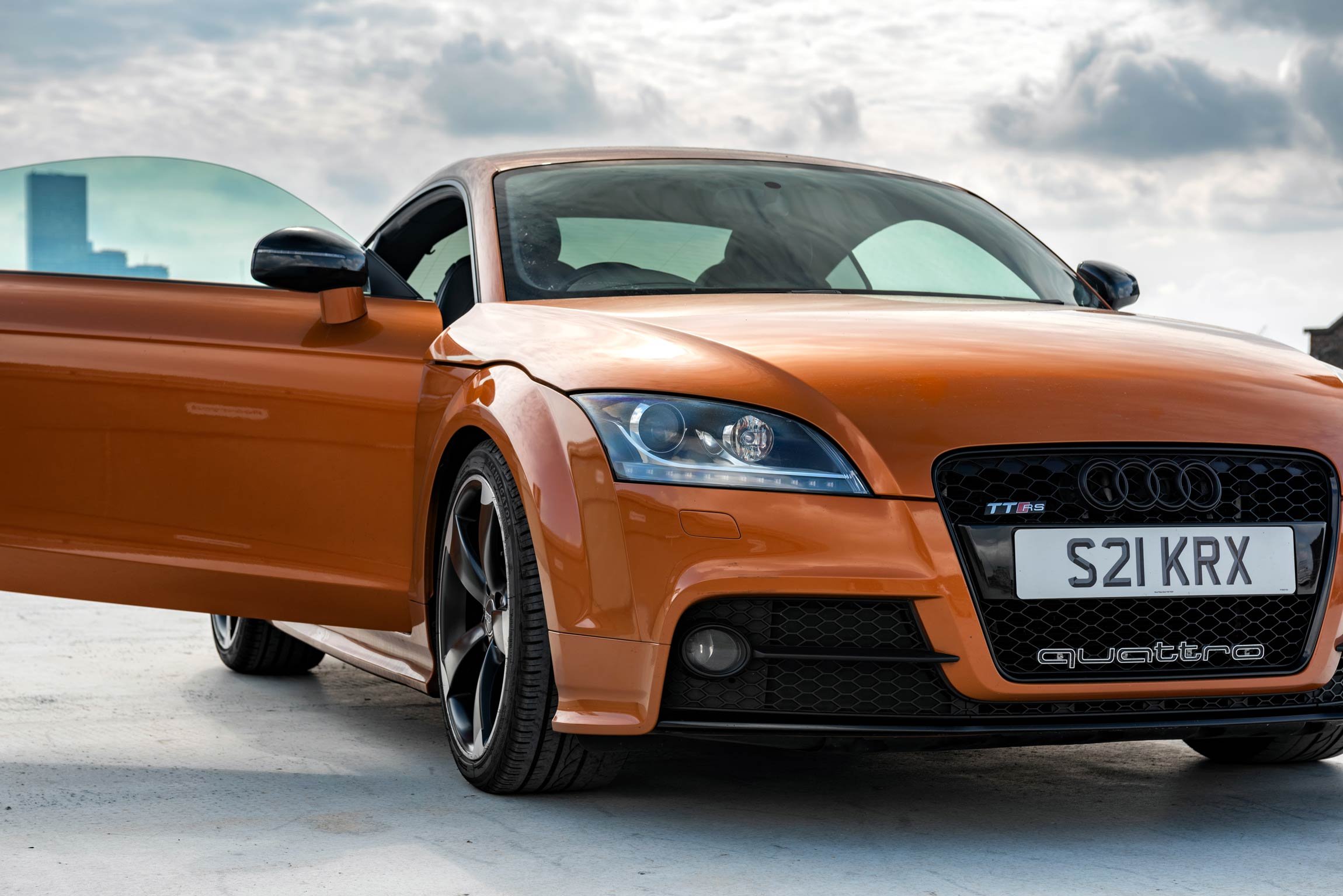 Turo Campaign – Orange Audi TT RS Front View | Advertising Campaign Photographer London