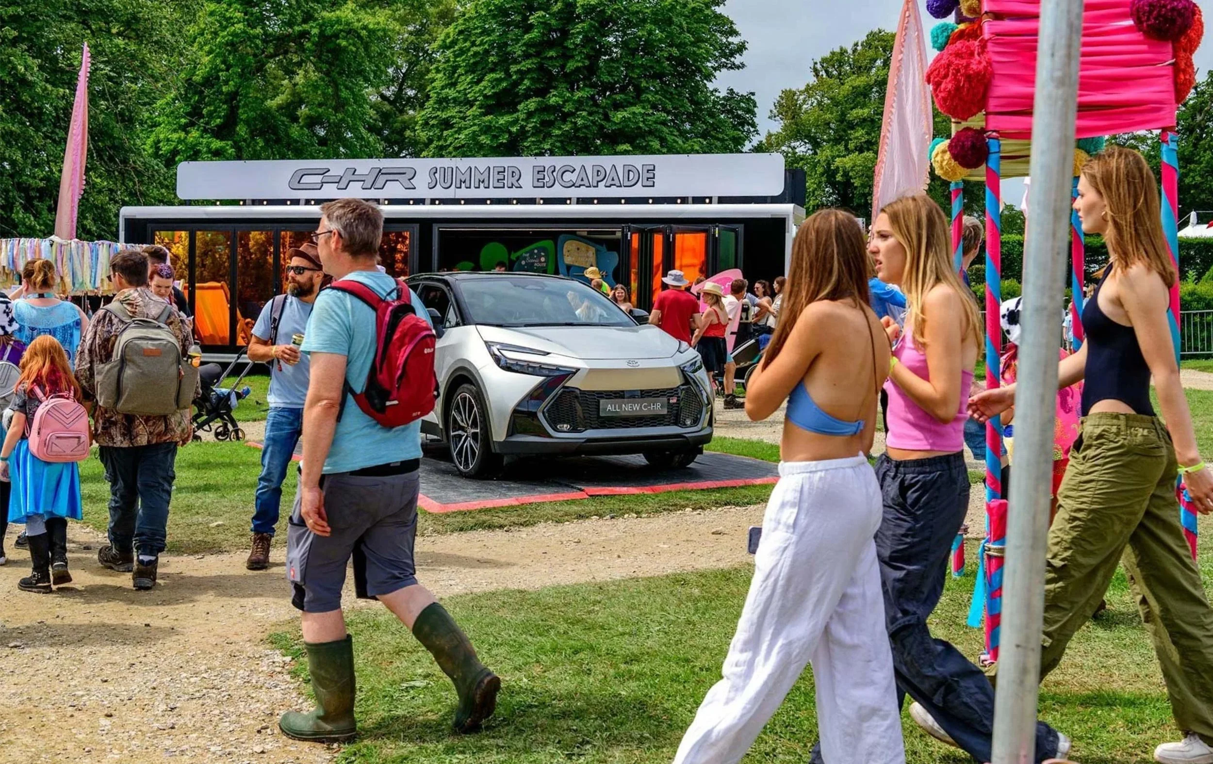 Toyota C-HR GR photographed at Bestival at Lulworth Castle in Dorset.