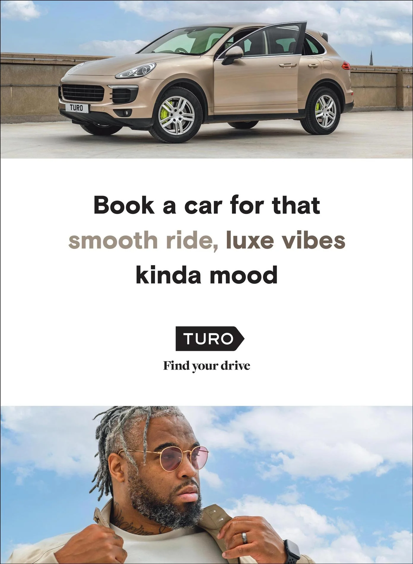 Turo Porsche out-of-home poster with London skyline