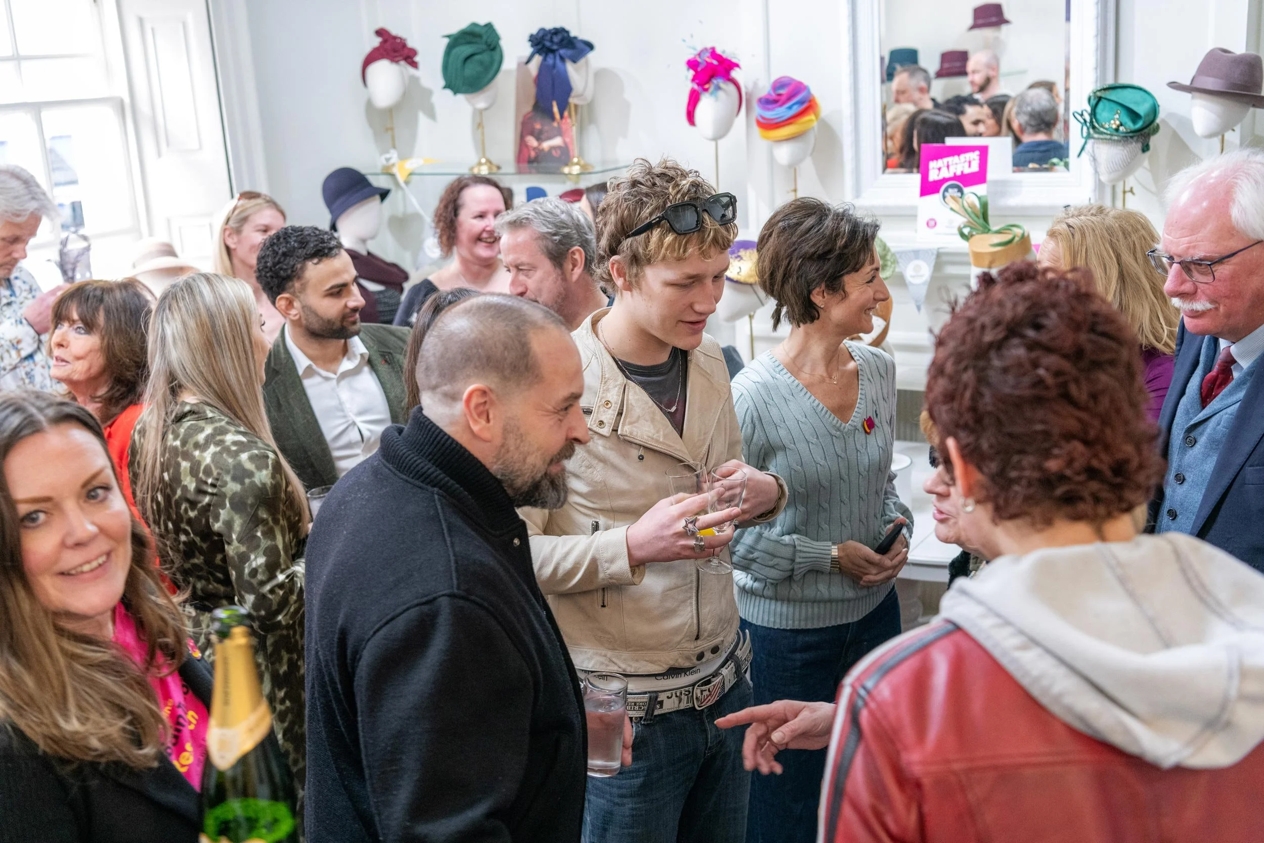 Guests at the Brain Tumour Research Wear A Hat Day PR event at Lock & Co. Hatters in London.