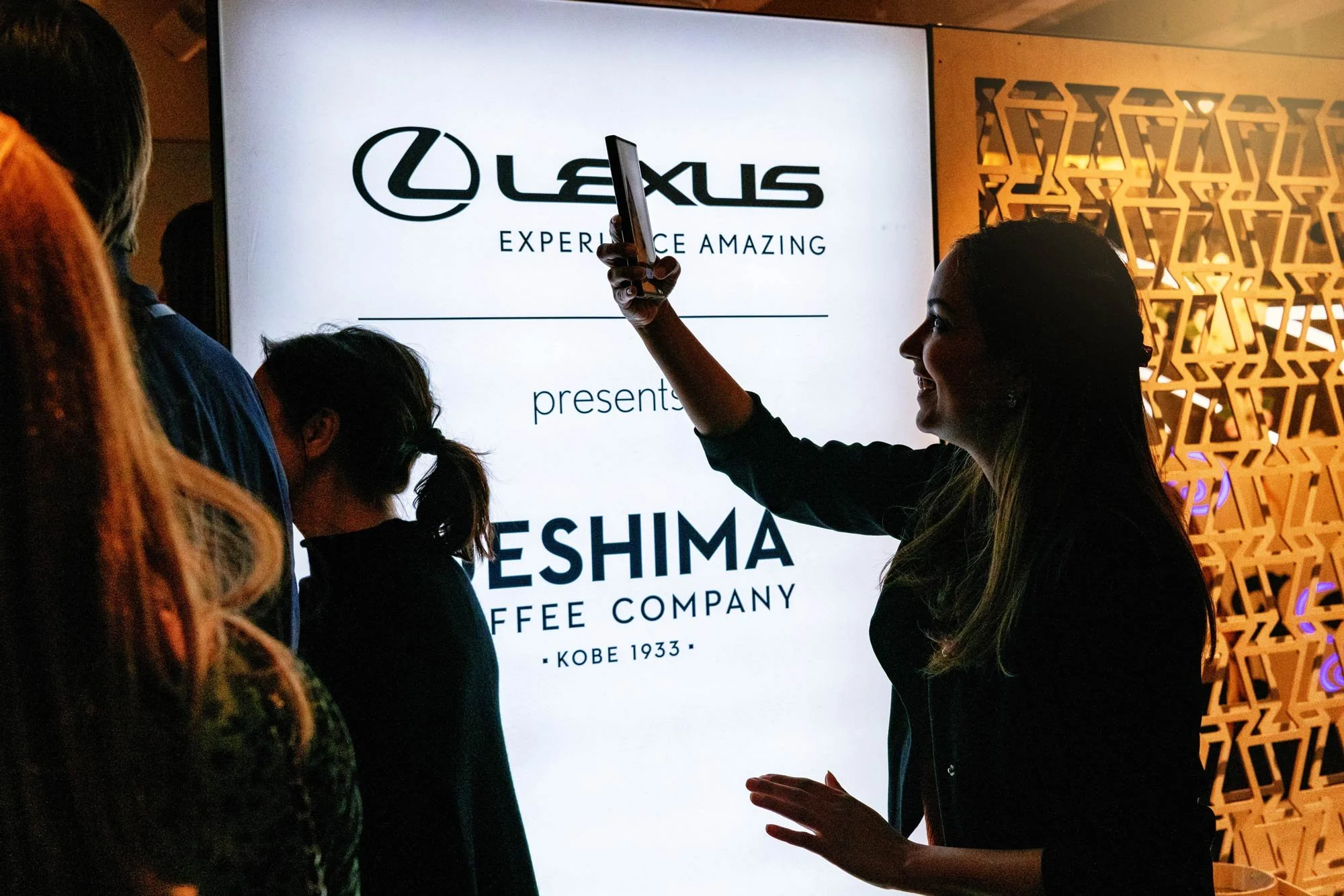 Guest photographing Lexus branding brand activation photography London
