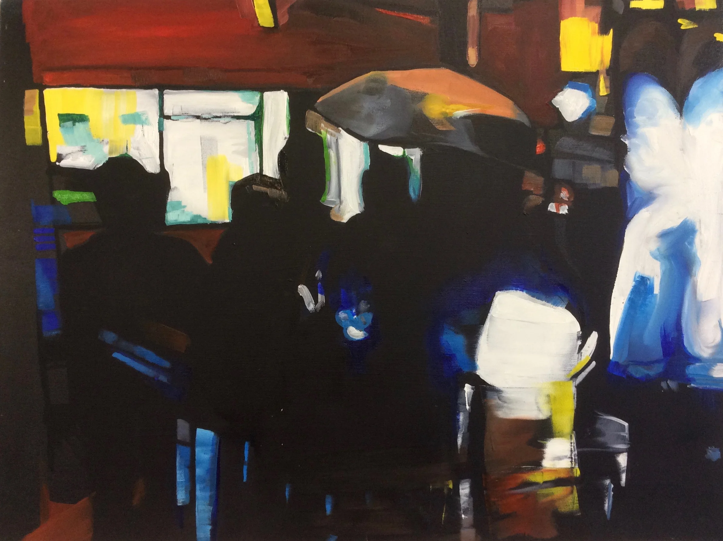HOME-LESS OIL ON WOODEN PANEL FRAMED 80CM X 60CM SOLD