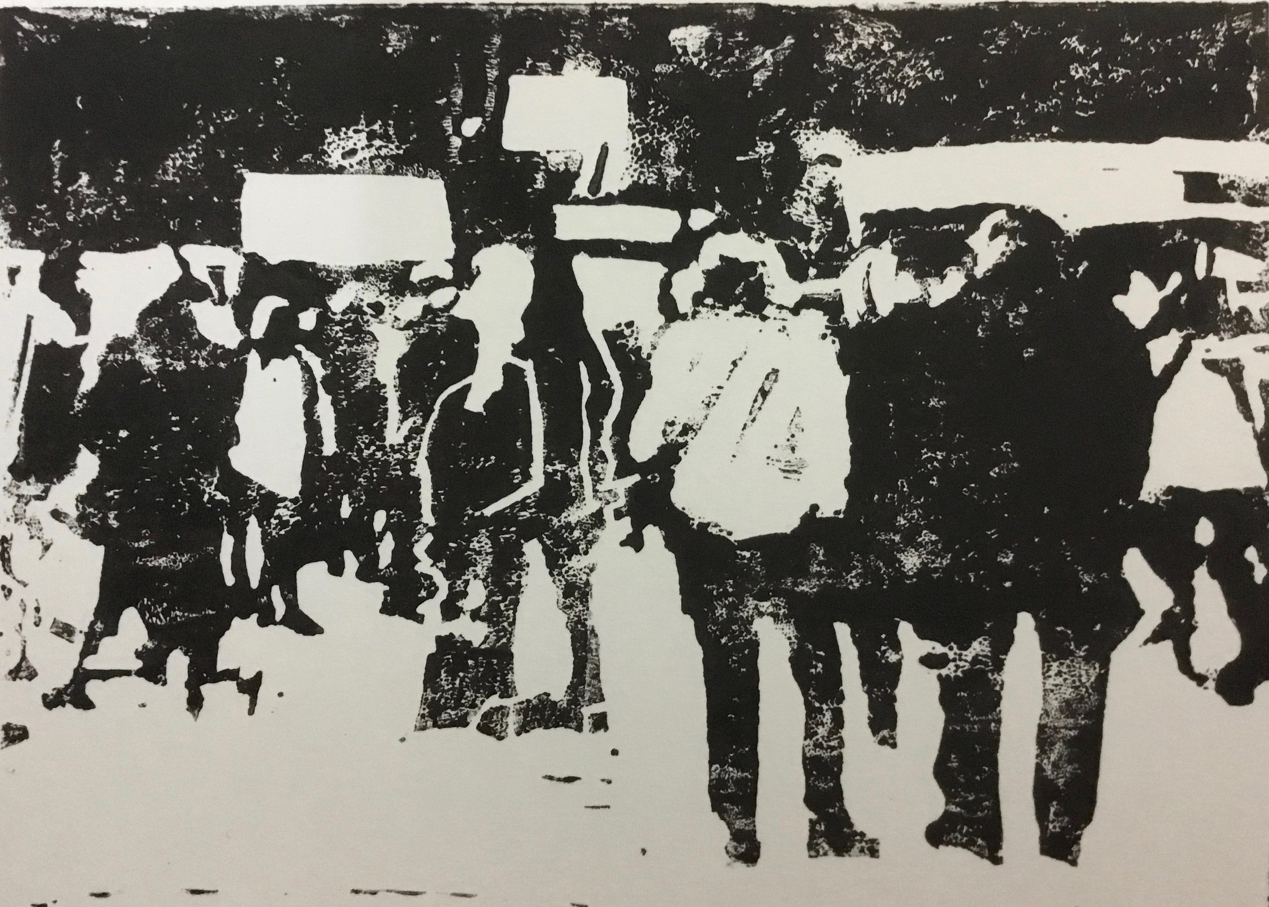 Lino print.