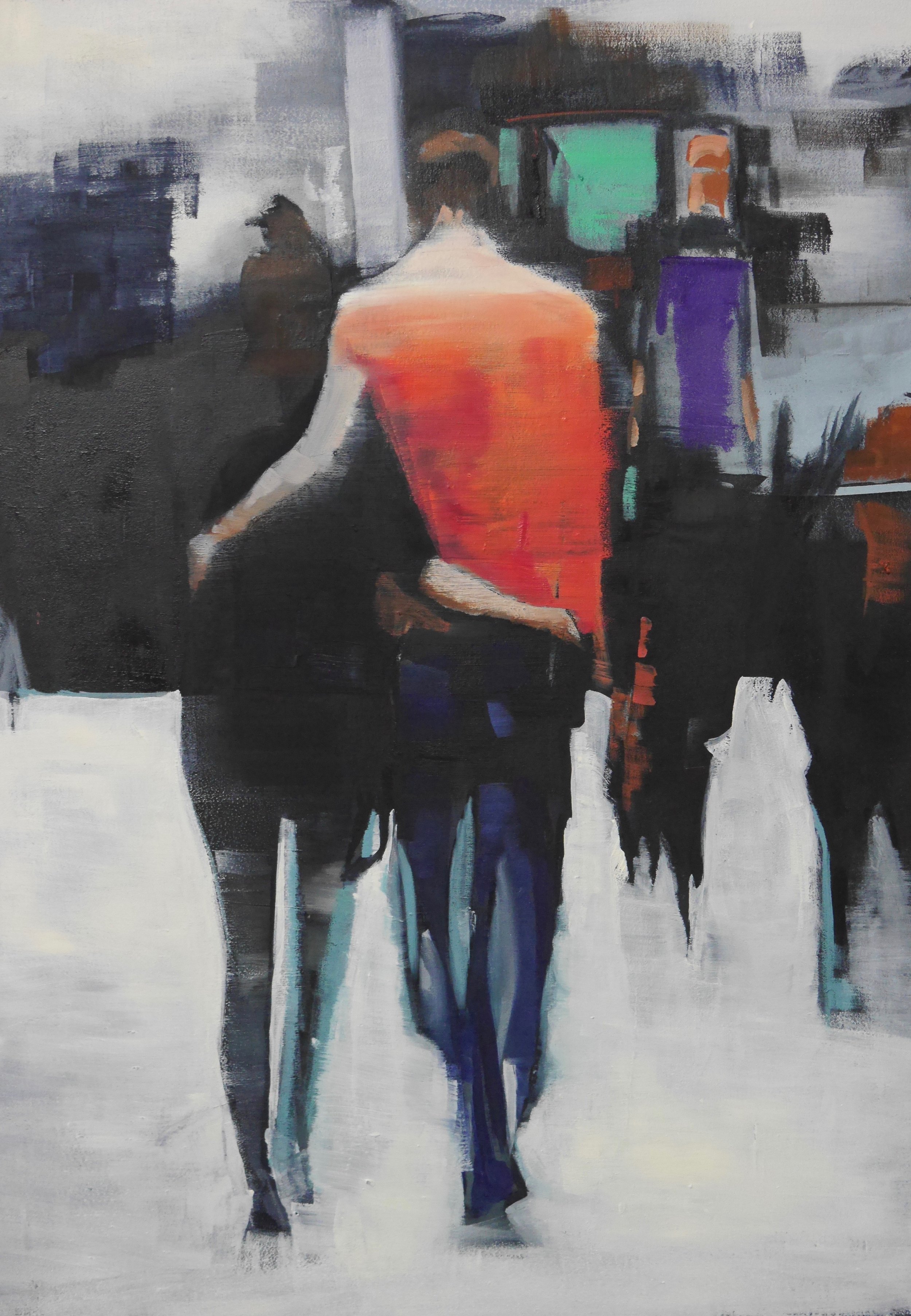 CLOSER NOW OIL ON WOODEN PANEL. 67 X 49