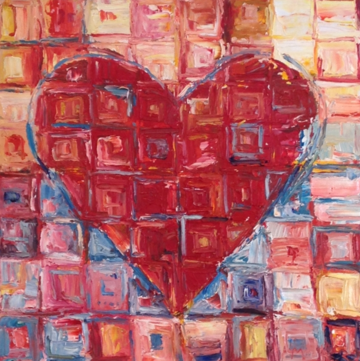  # 28  Art=Love  by Jodie Maurer  24" x 24" | Oil | $1,600.00     Status: Available  Current Location:  C. Parker Gallery  