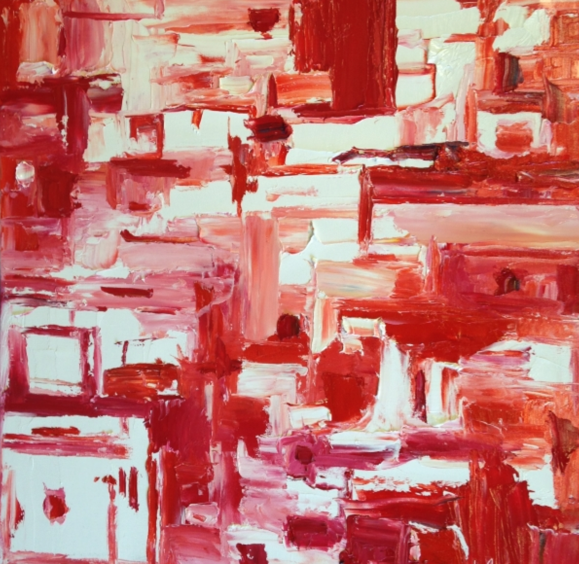  # 8  Red and White  by Jodie Maurer  24" x 24" | Oil | $1,400.00     Status: Available  Current Location:  C. Parker Gallery  