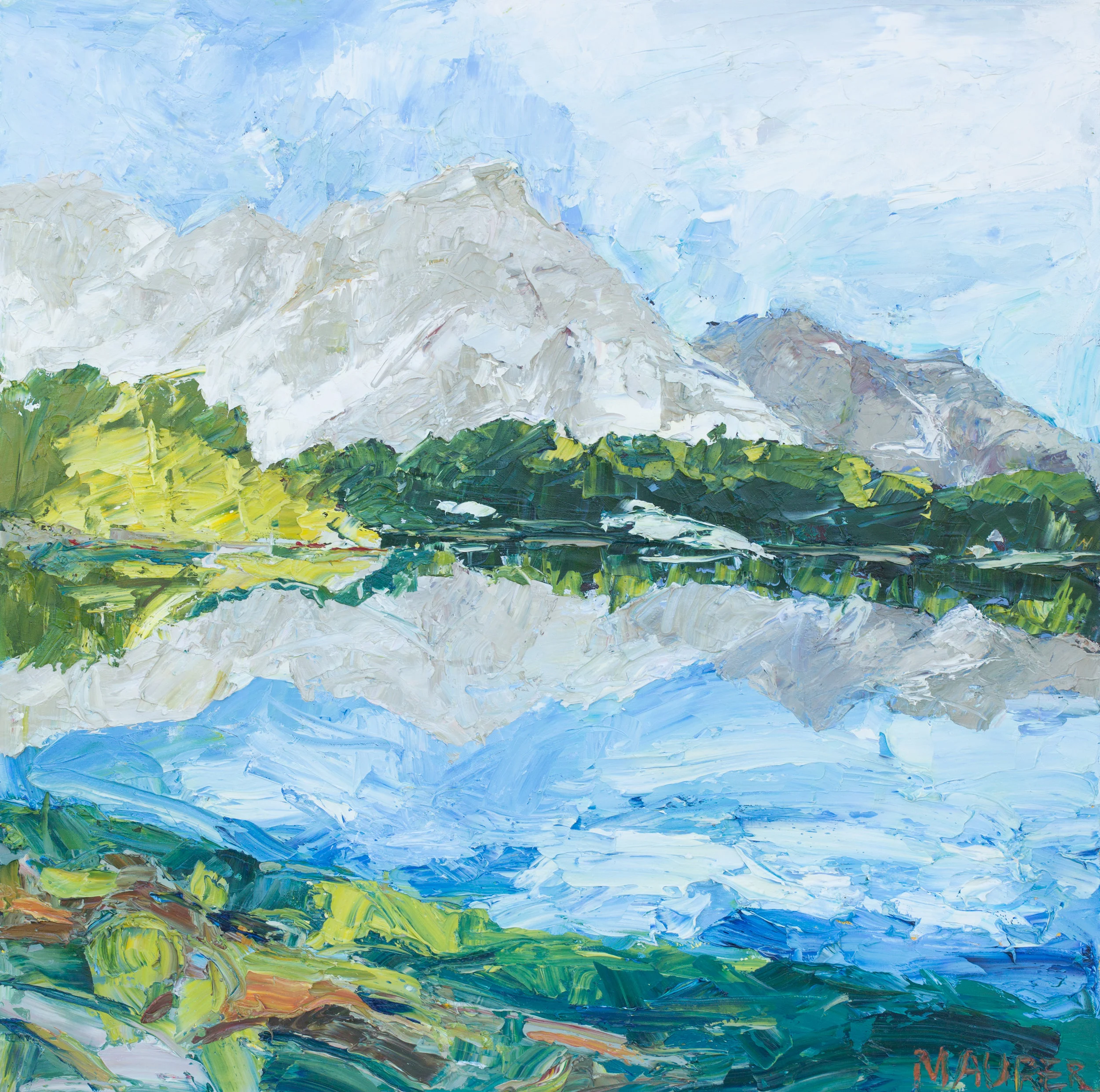 Mountain Reflections, 36x36in, $2,800