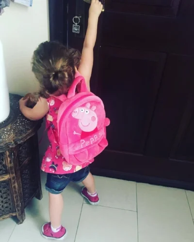 Ready for her big first day at nursery!