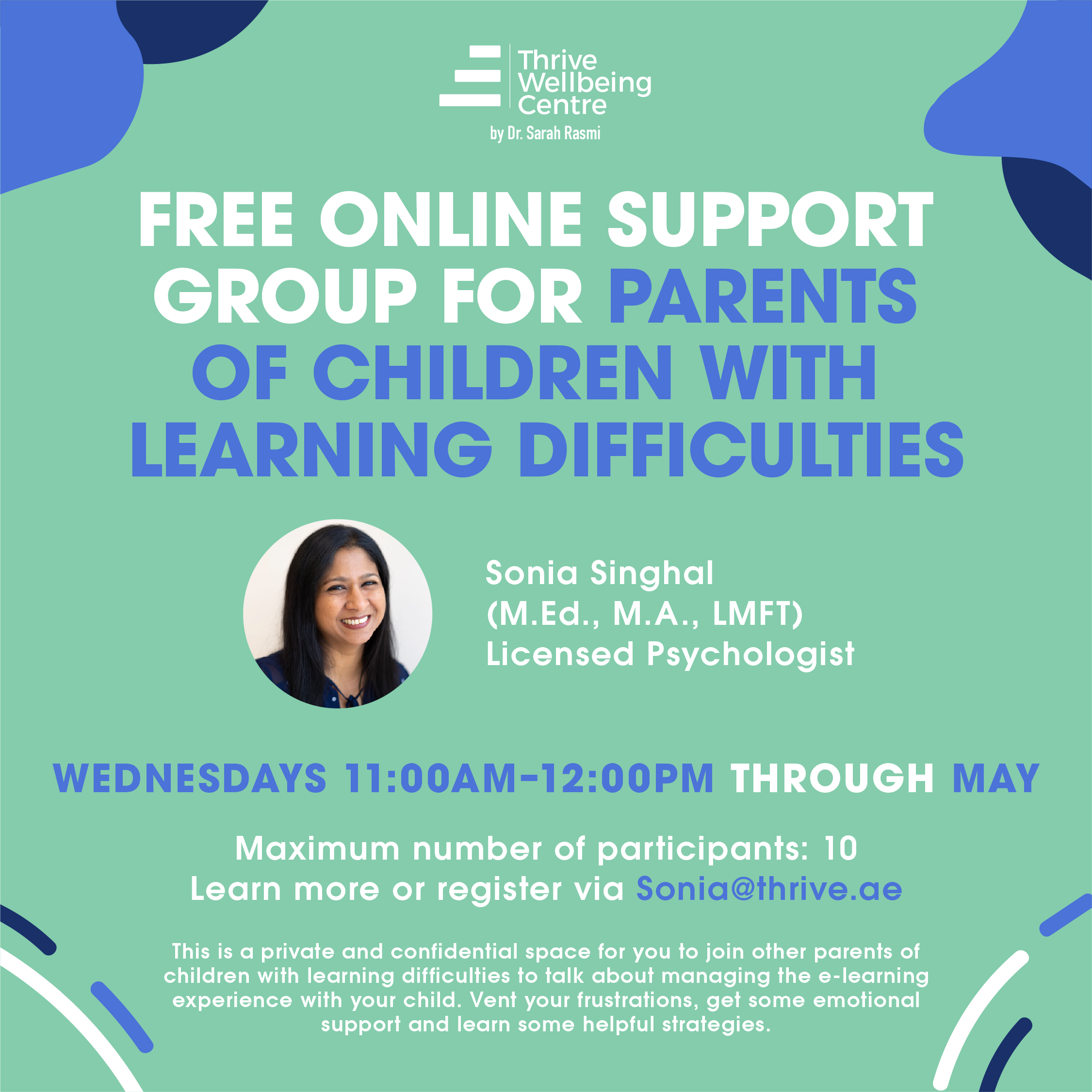 Free online support group for parents of children with learning difficulties