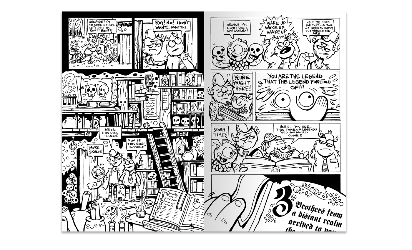 Example spread from book