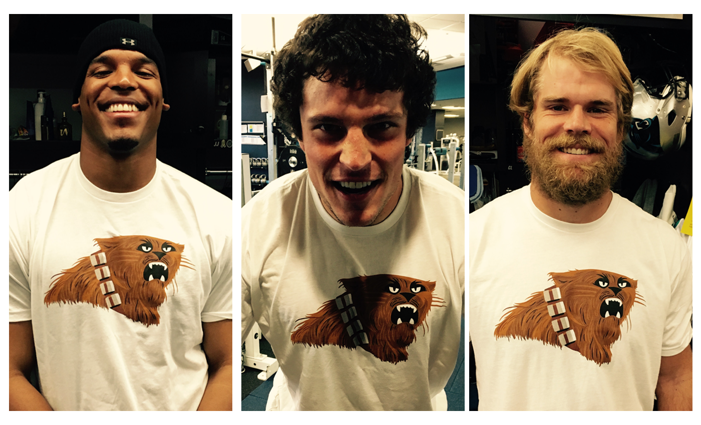  Cam, Luke and Greg posing with Purrbacca  