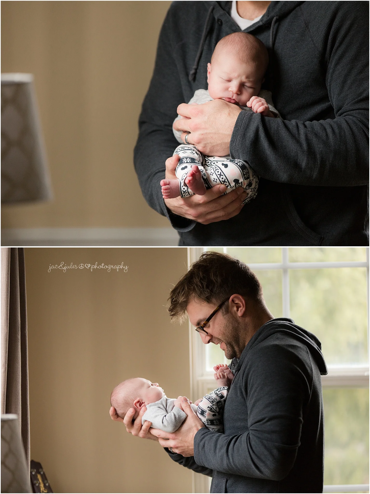 jacnjules photographs a newborn baby and her parents in their home in toms river, nj