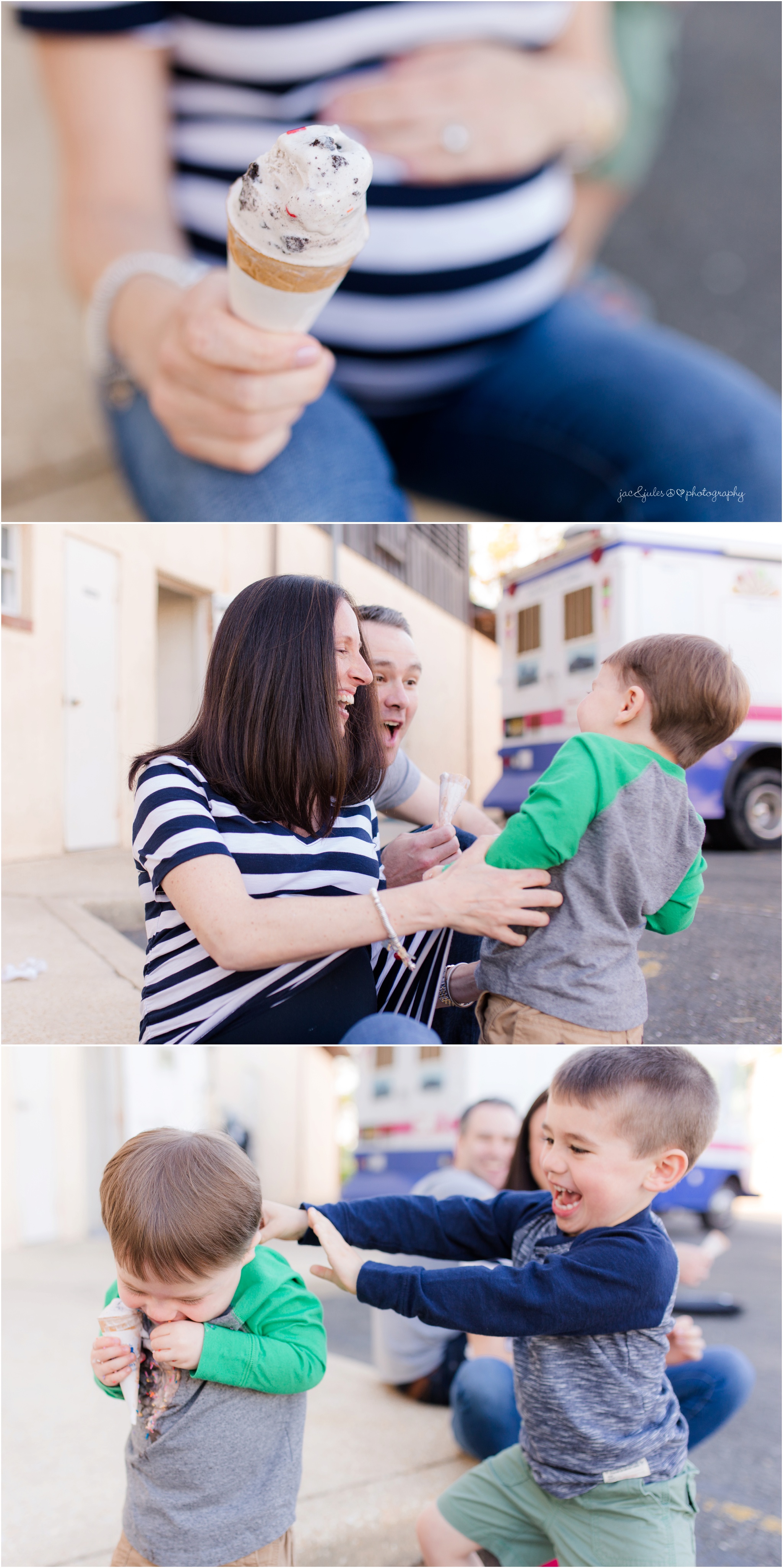 maternity session at ice-cream shop in Point Pleasant