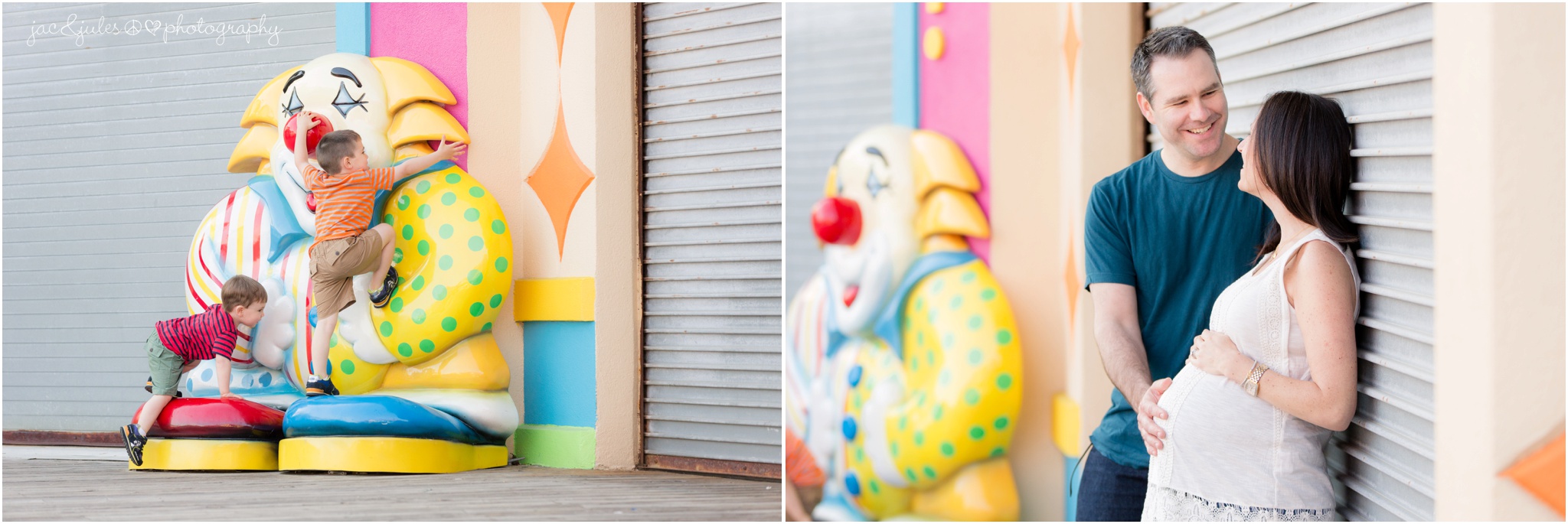 family maternity photos at point pleasant boardwalk