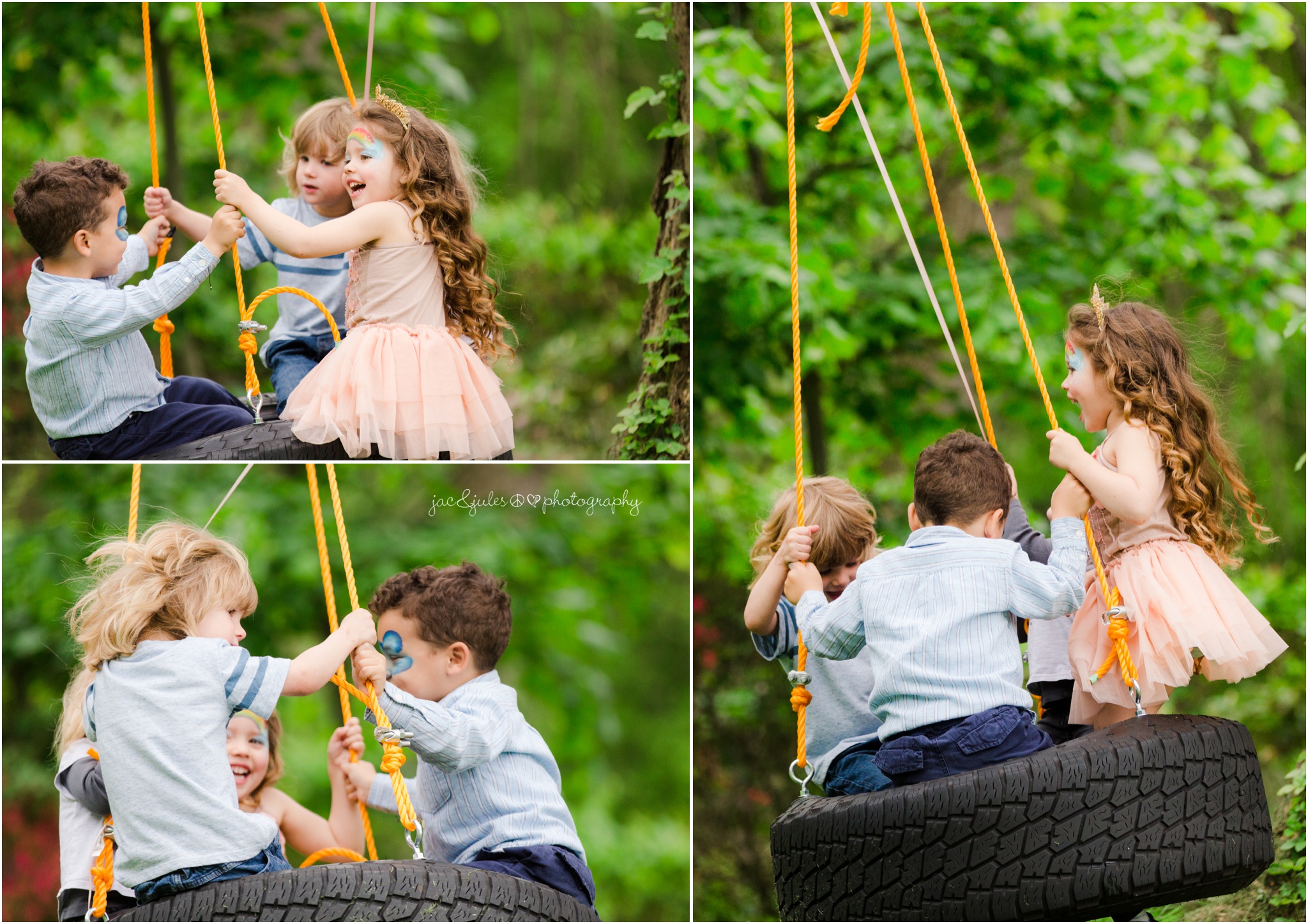 riding a tire swing