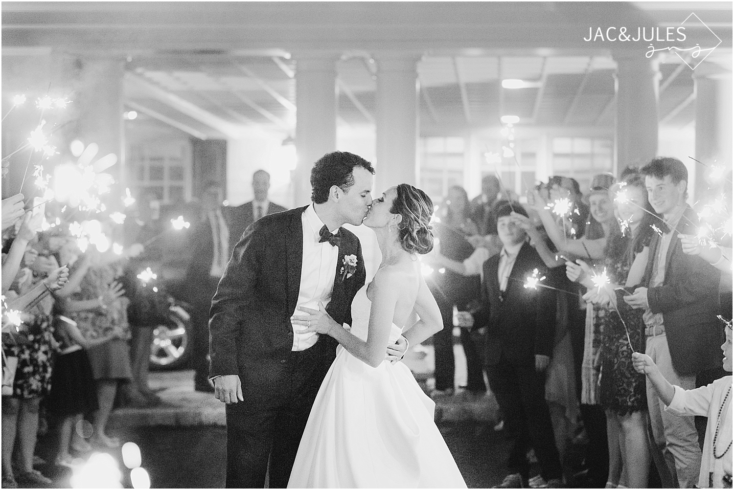 jacnjules photograph sparkler exit at a wedding in basking ridge nj at olde mill inn